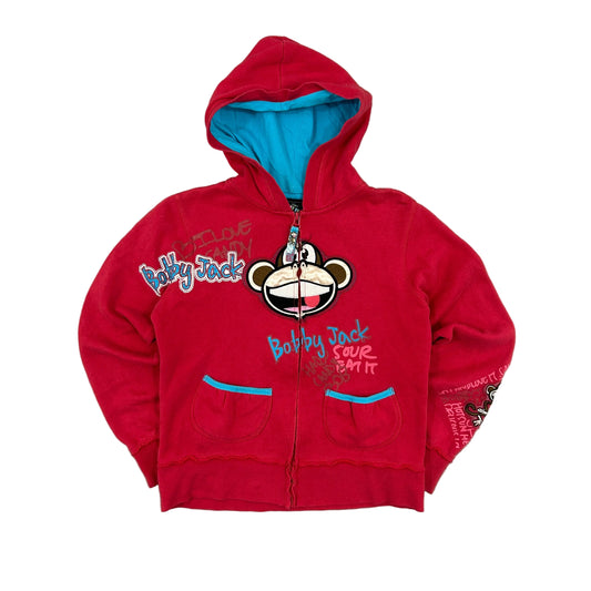 Y2K 2000s Bobby Jack Monkey Zip Up Hoodie