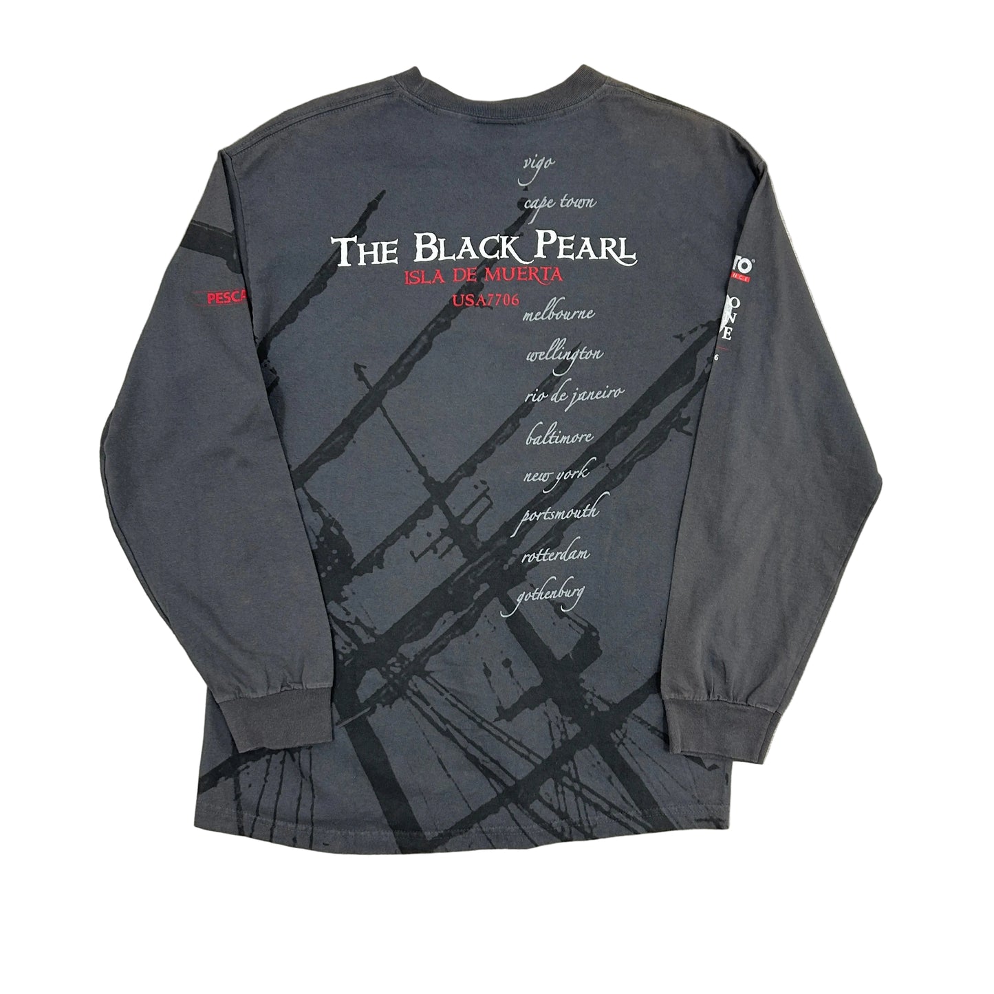 Vtg 2006 Disney Pirates of the Caribbean Promo All Over Print Long Sleeve