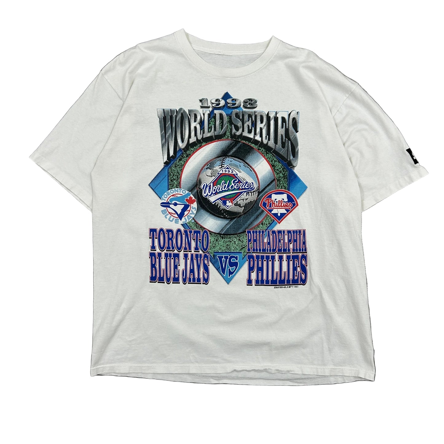 Vtg 90s Starter 1993 WS Philadelphia Phillies Toronto Tee