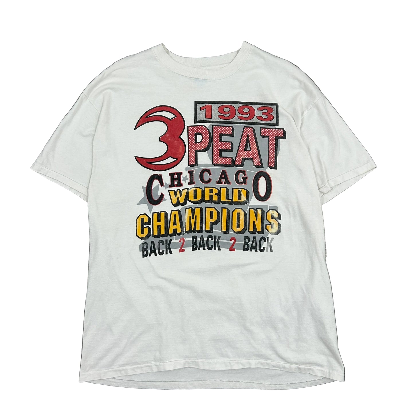 Vtg Chicago Bulls 90s 3 Peat Champs Tee
