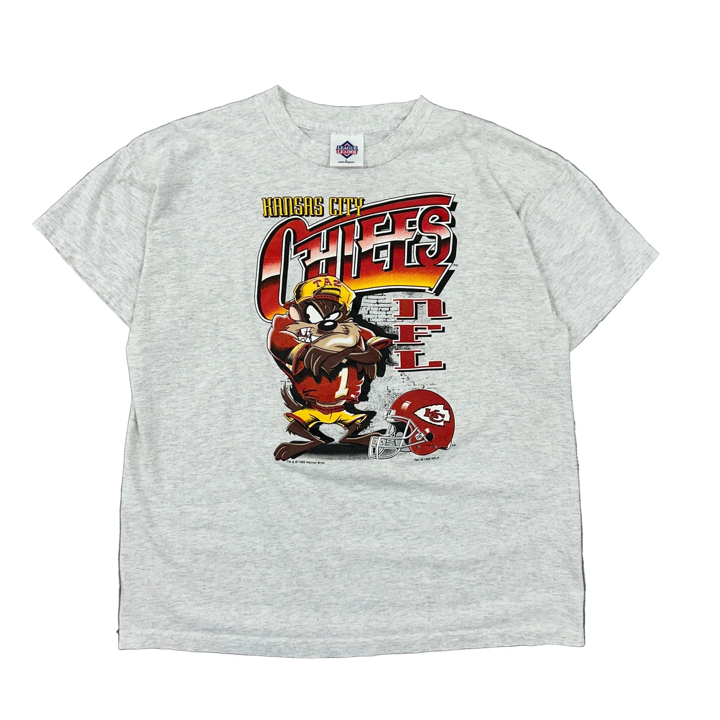 Vtg Kansas City Chiefs Looney Tunes Taz Tee