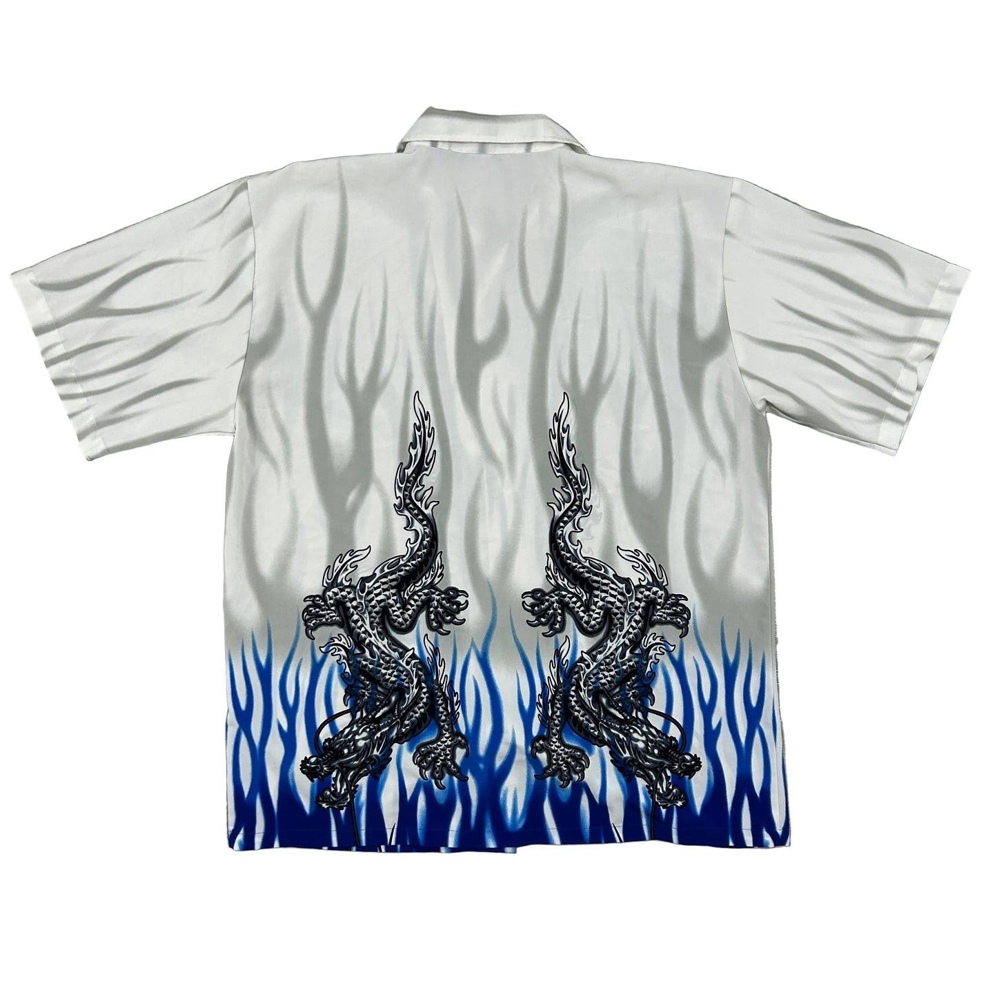Vtg Blue Flame Dragons Y2K Shirt