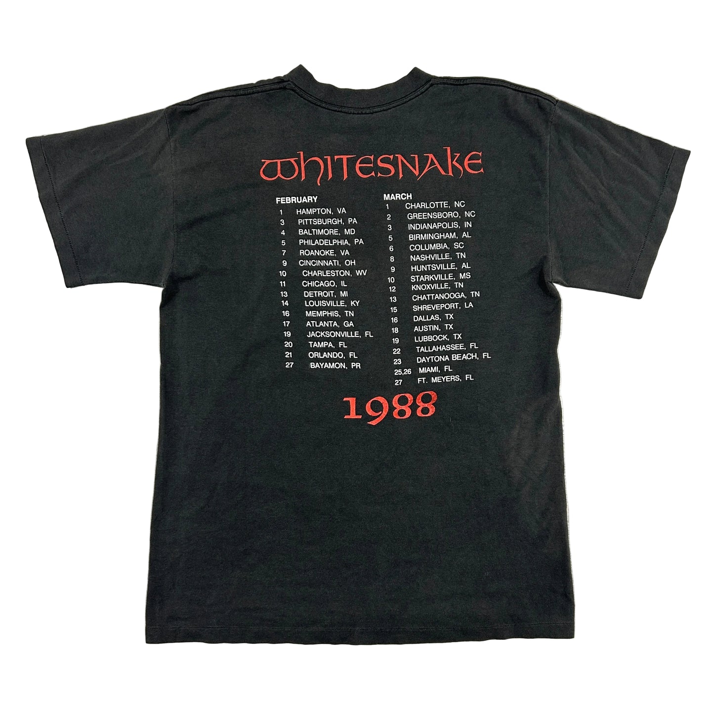 Vintage WHITESNAKE David Coverdale 1988 Tour Rock Concert Tee