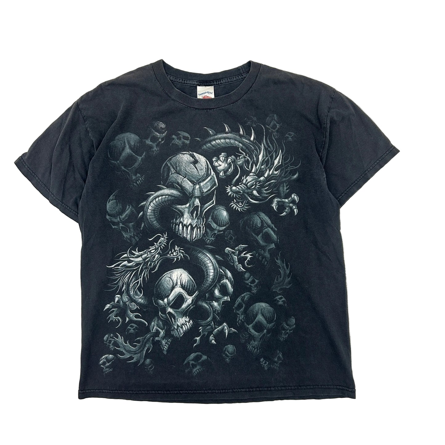 Vintage Tennessee River Black Skull Dragon Graphic Tee