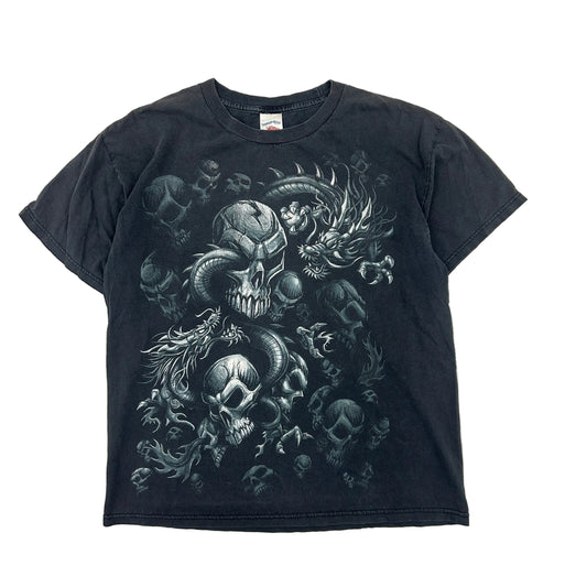 Vintage Tennessee River Black Skull Dragon Graphic Tee