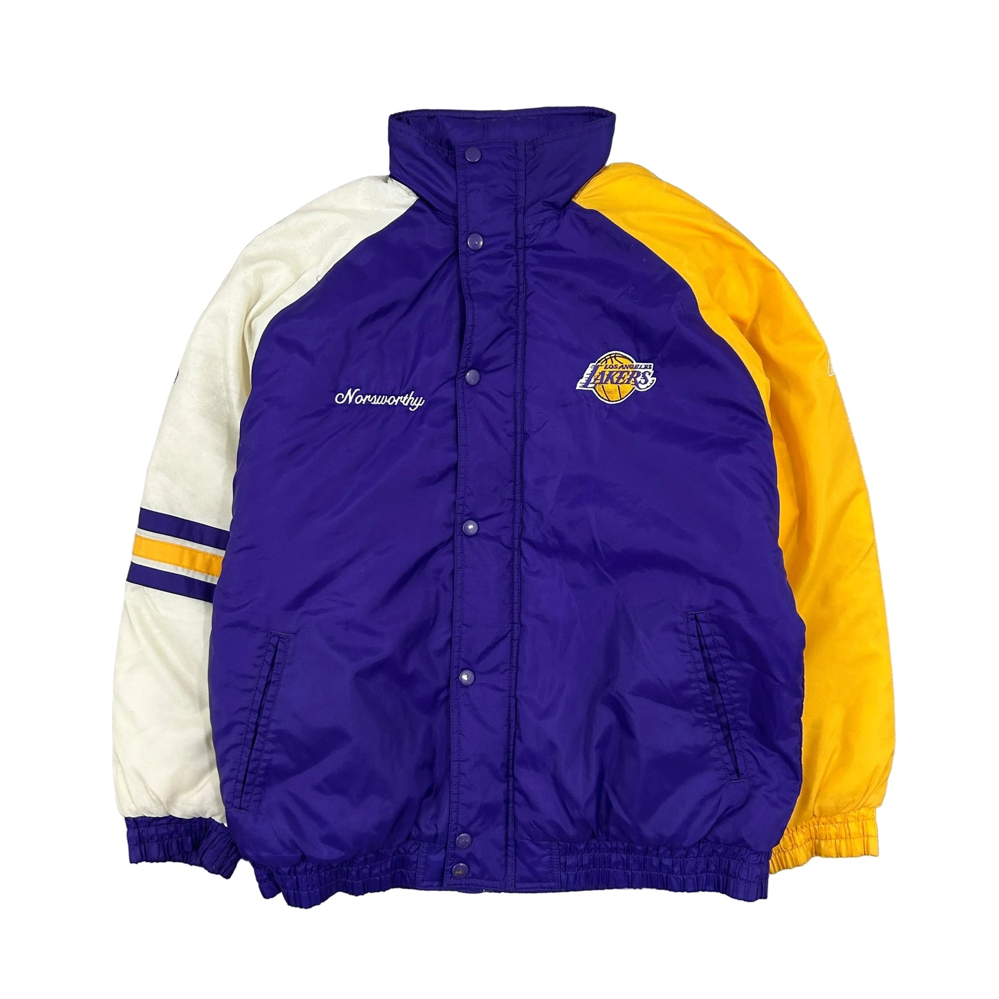 Vtg Lakers Rebook Puffer