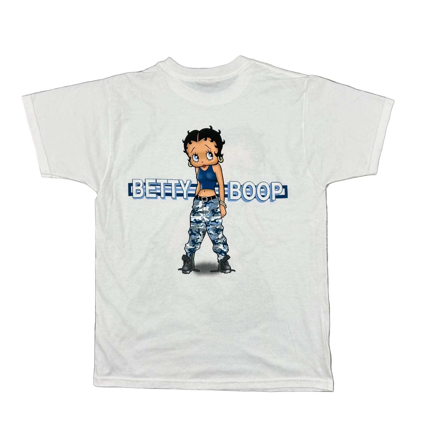 VTG Women's 90s White Betty Boop Military Tee