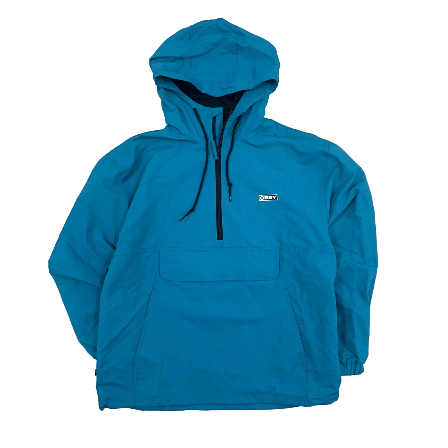 Obey Teal Quater Zip Wind Breaker