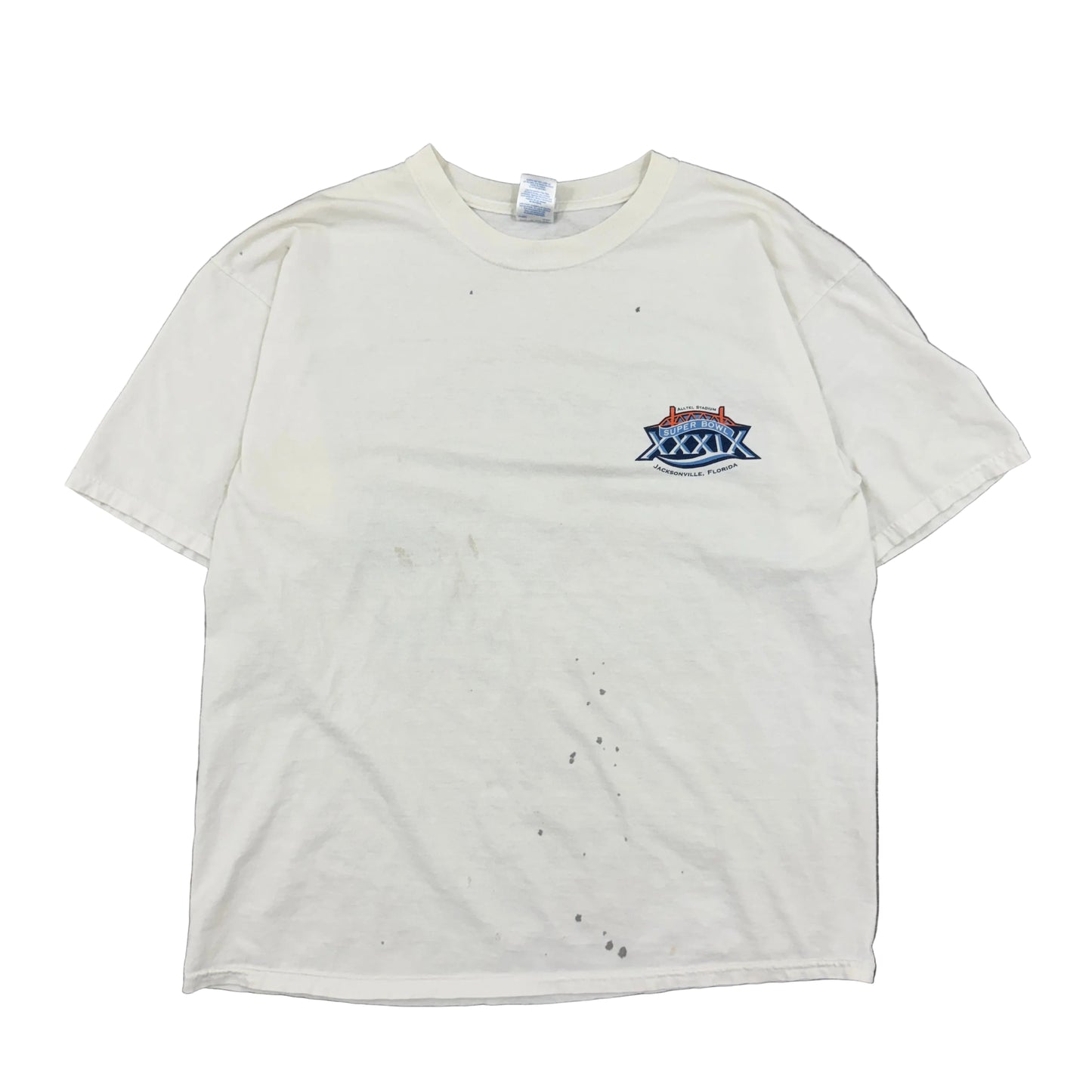 2005 Super Bowl XXXIX T Shirt NFL Philadelphia Eagles vs N.E. Patriots Tee