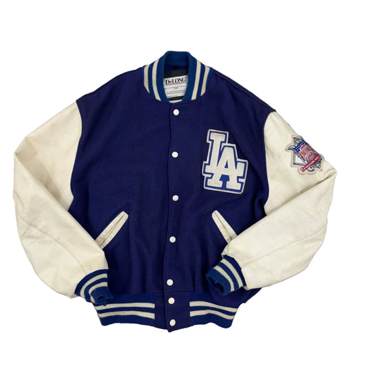 Vtg DeLONG L.A. DODGERS Parade Double Sided Letterman Jacket